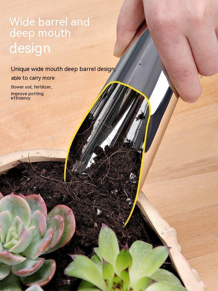 Stainless Steel Soil Scoop for Tidy Indoor Gardening
