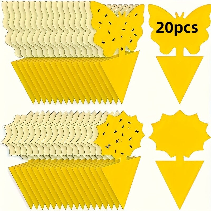 Sticky Fungus Gnat Traps for Happy Houseplants (20pcs)