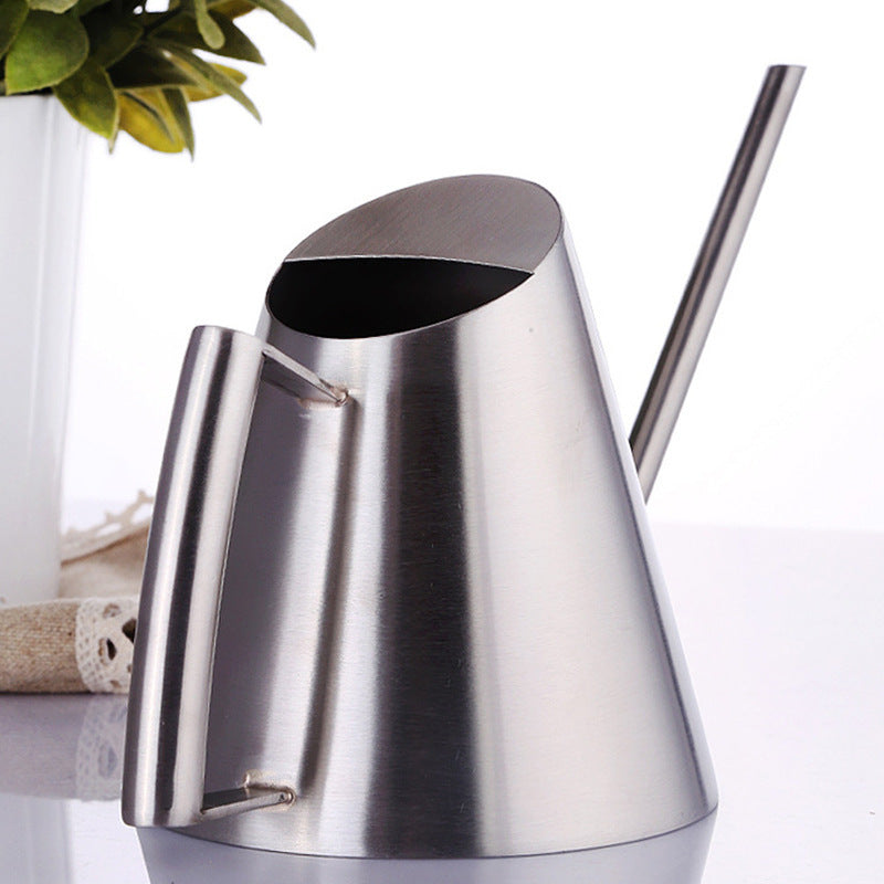 Long Mouth Stainless Steel Watering Can - Gentle Pour for Houseplants