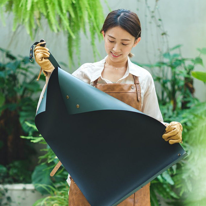 Snap-Corner Leather Potting Mat for Mess-Free Indoor Gardening