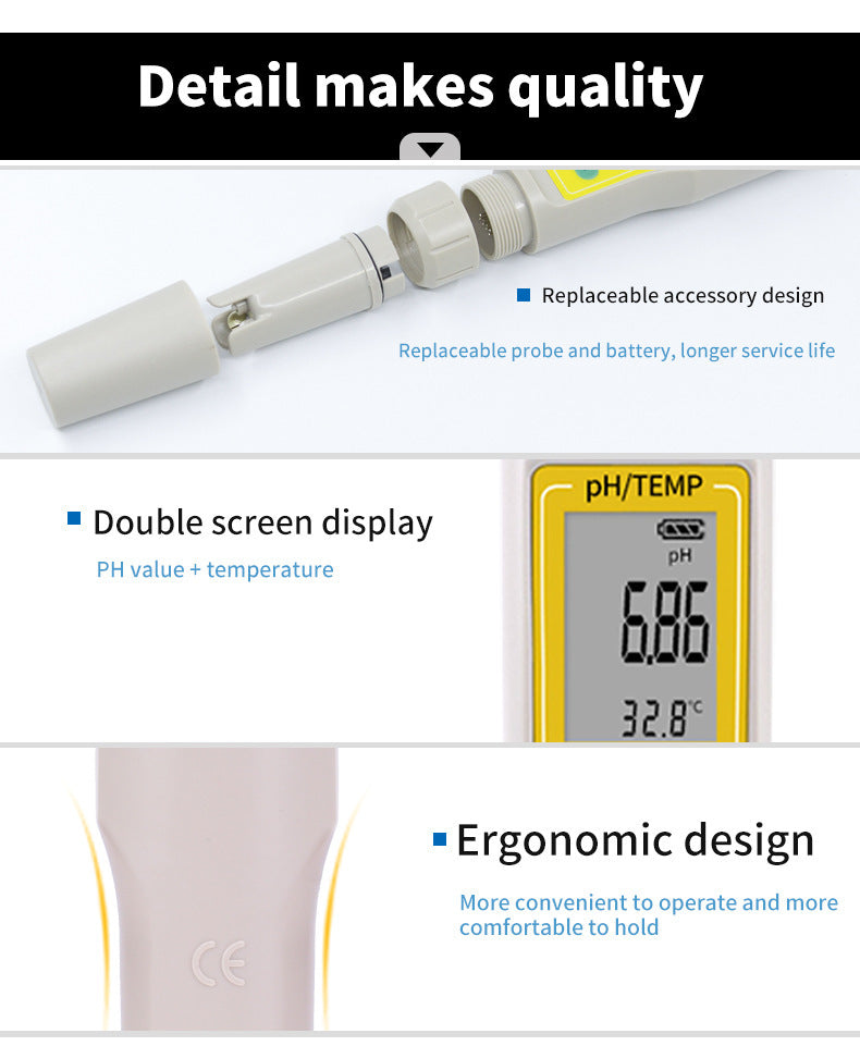 High-precision Portable PH and Temperature Meter