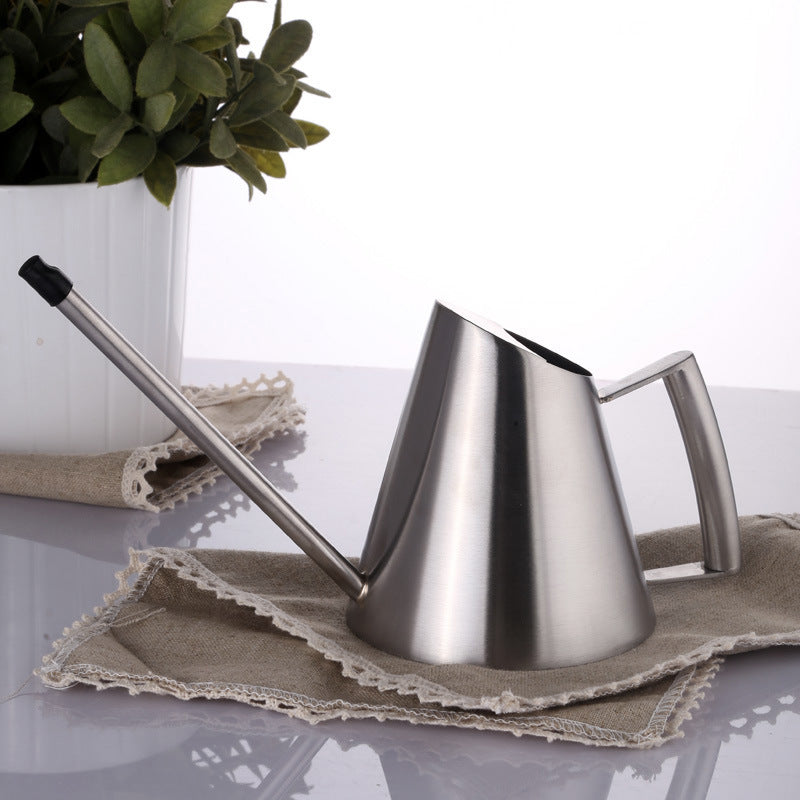 Long Mouth Stainless Steel Watering Can - Gentle Pour for Houseplants
