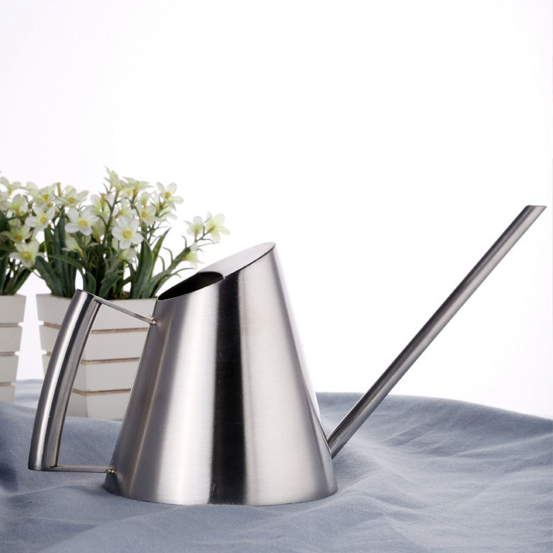 Long Mouth Stainless Steel Watering Can - Gentle Pour for Houseplants